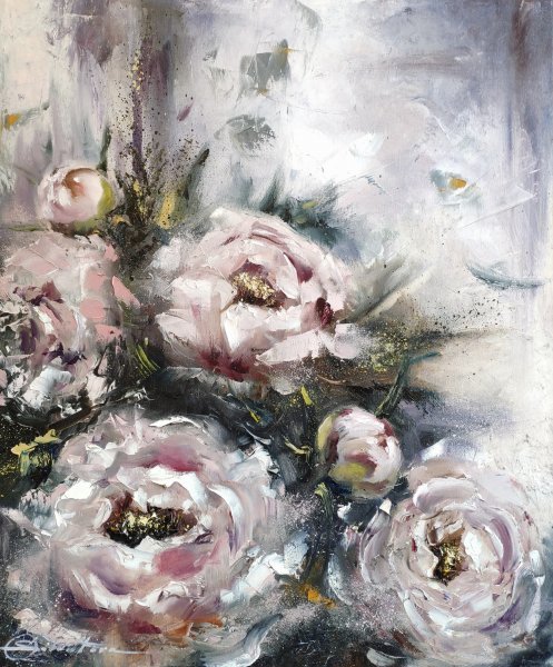 Peonias Pintura de Olga Soldatova - Jose Art Gallery