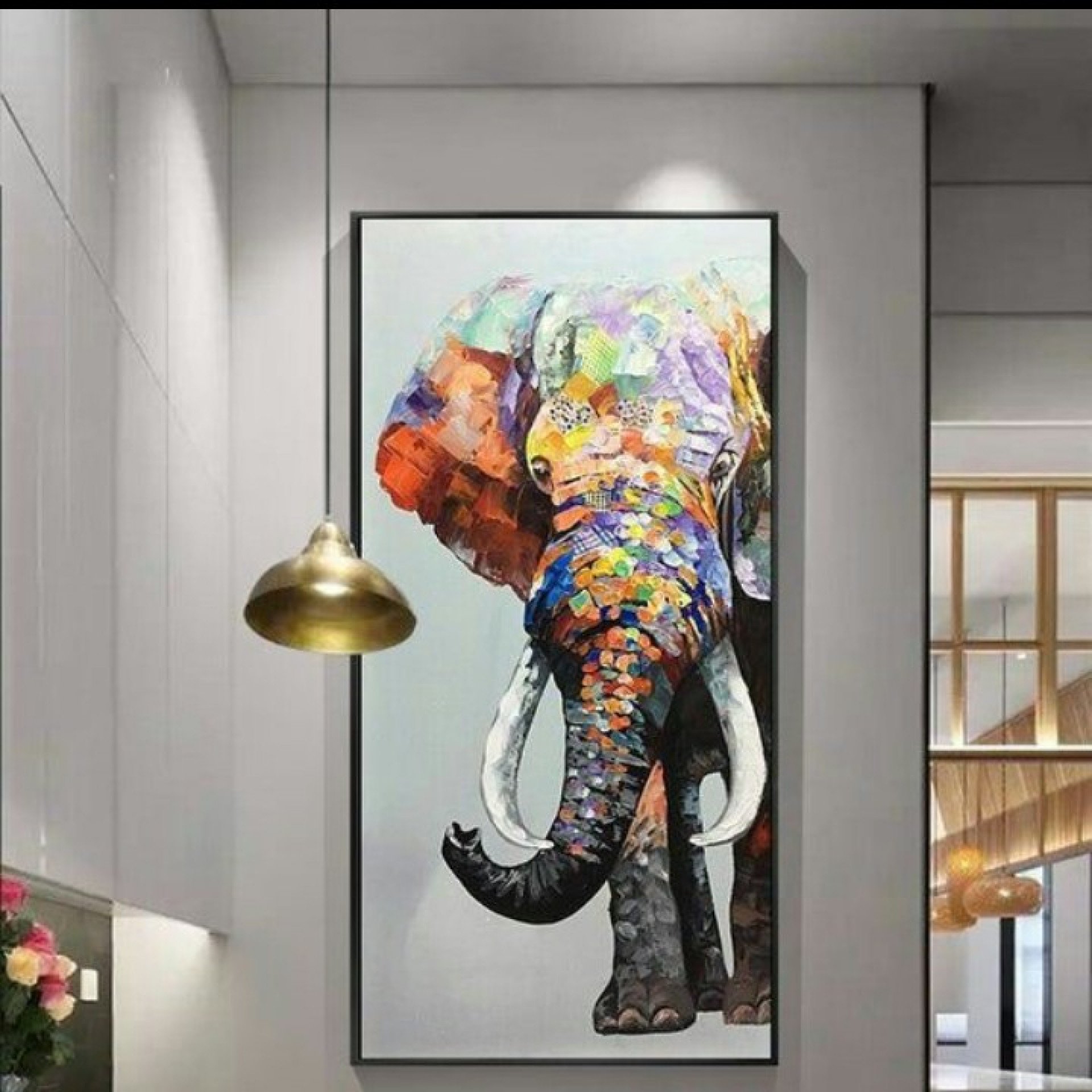 Rainbow Elephant Painting by OkeArts African Exhibitions