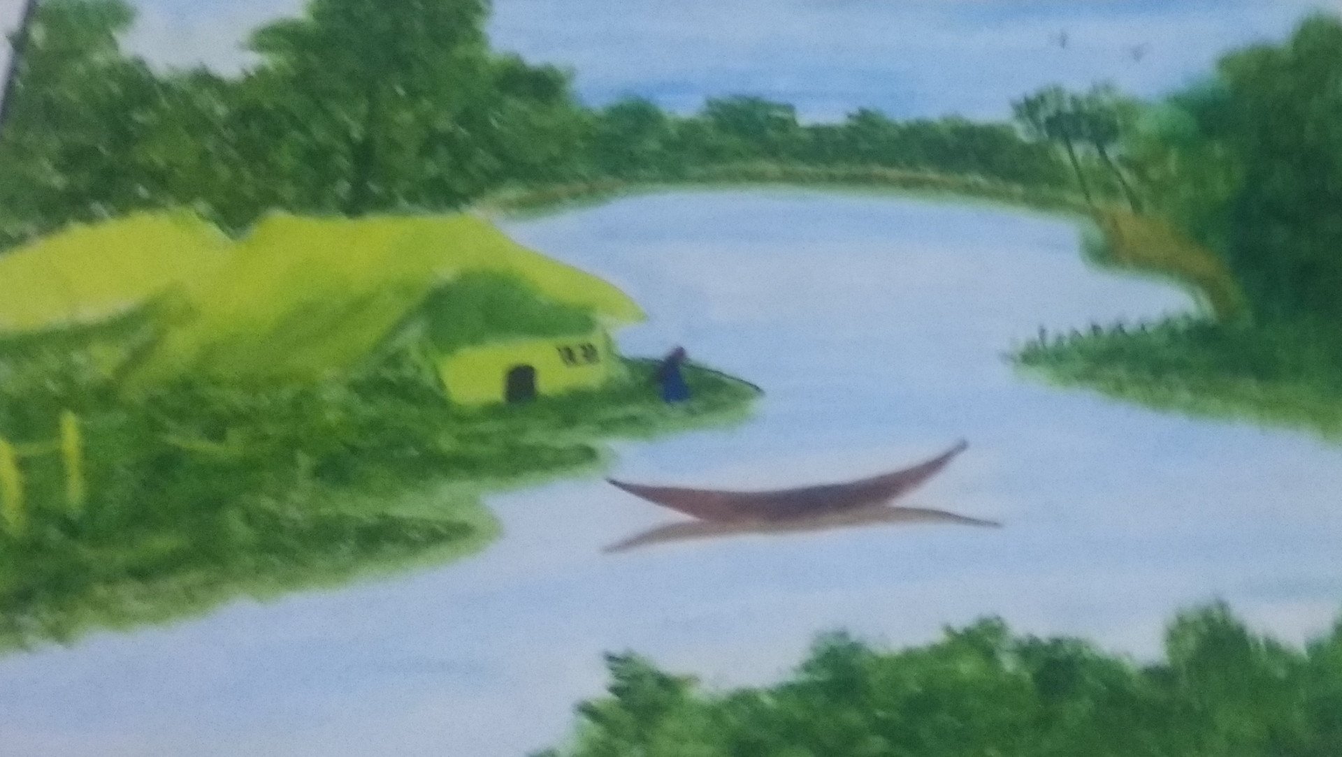 Empty boat Painting by Khyati Agarwal Jose Art Gallery