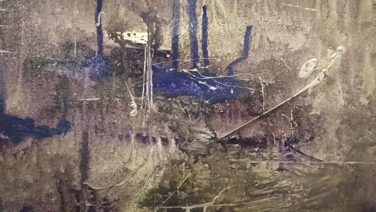 Ayahuasca: Violet black. Fear - painting