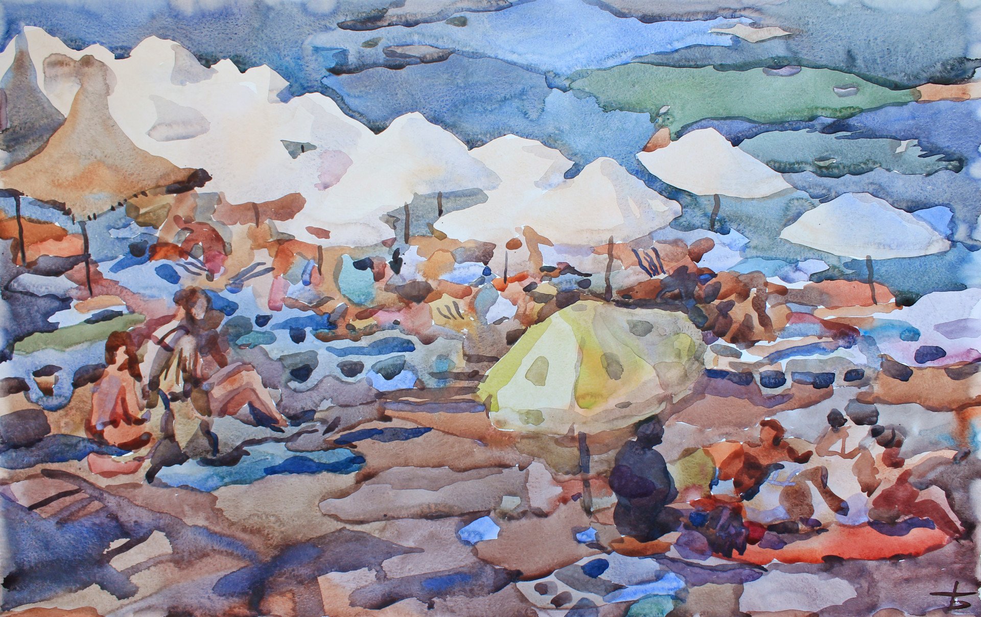 Yellow umbrella Painting by Tetiana Belashchuk Jose Art Gallery