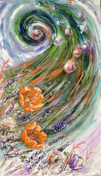 Abstraccionismo Floral Pintura "Infinito coloreado" pintor Mariya Zasidkovich óleo lienzo 