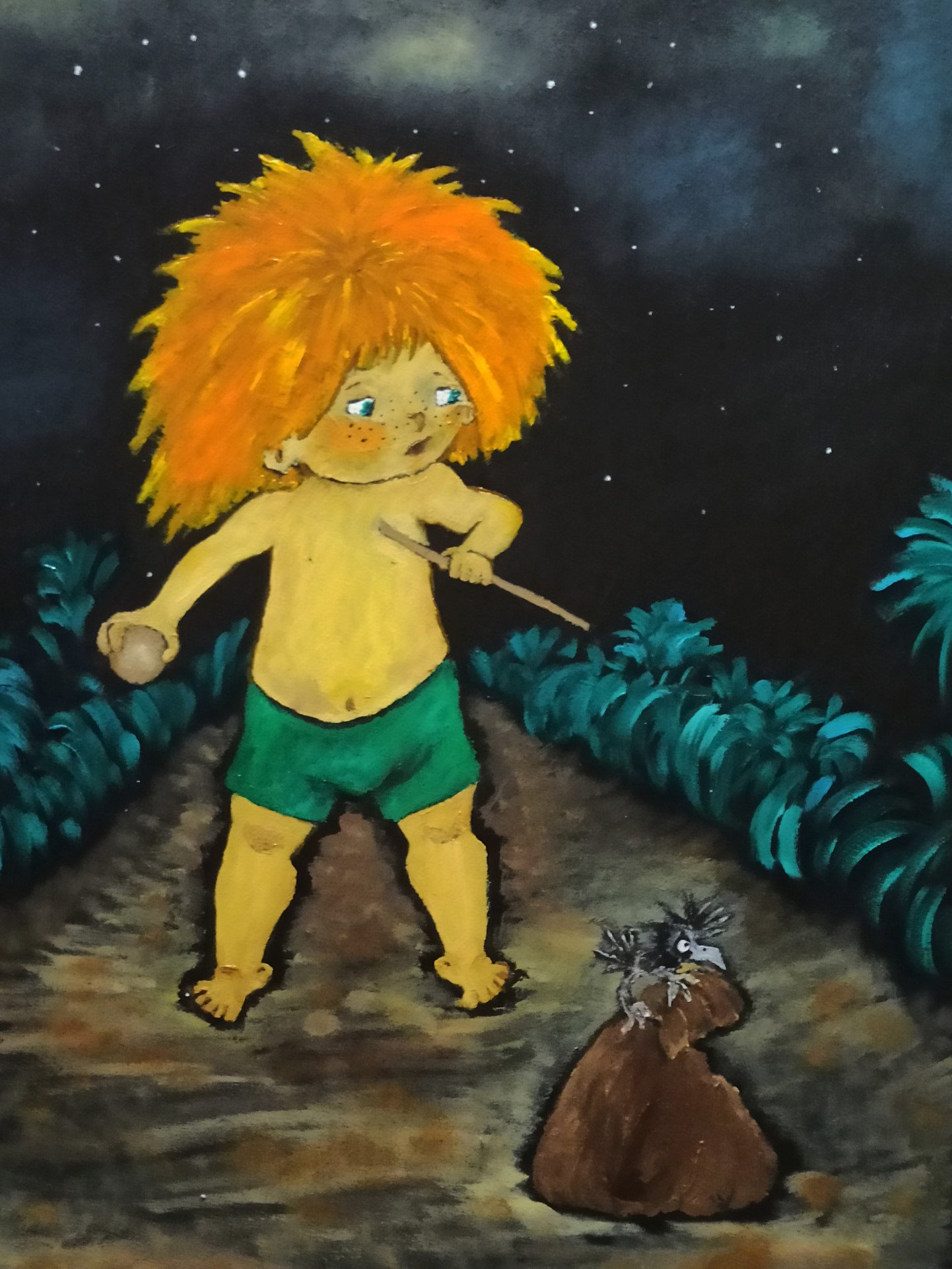 Brave kid Painting by Angela Antonova - Jose Art Gallery