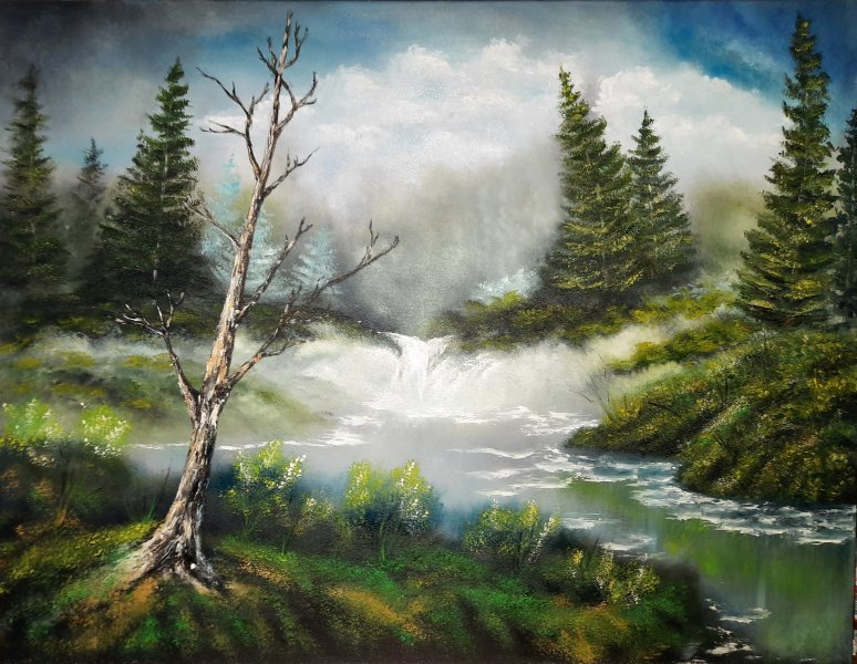 Réalisme Paysage Peinture "Mystère" peintre Elena Uryaseva huile toile 
