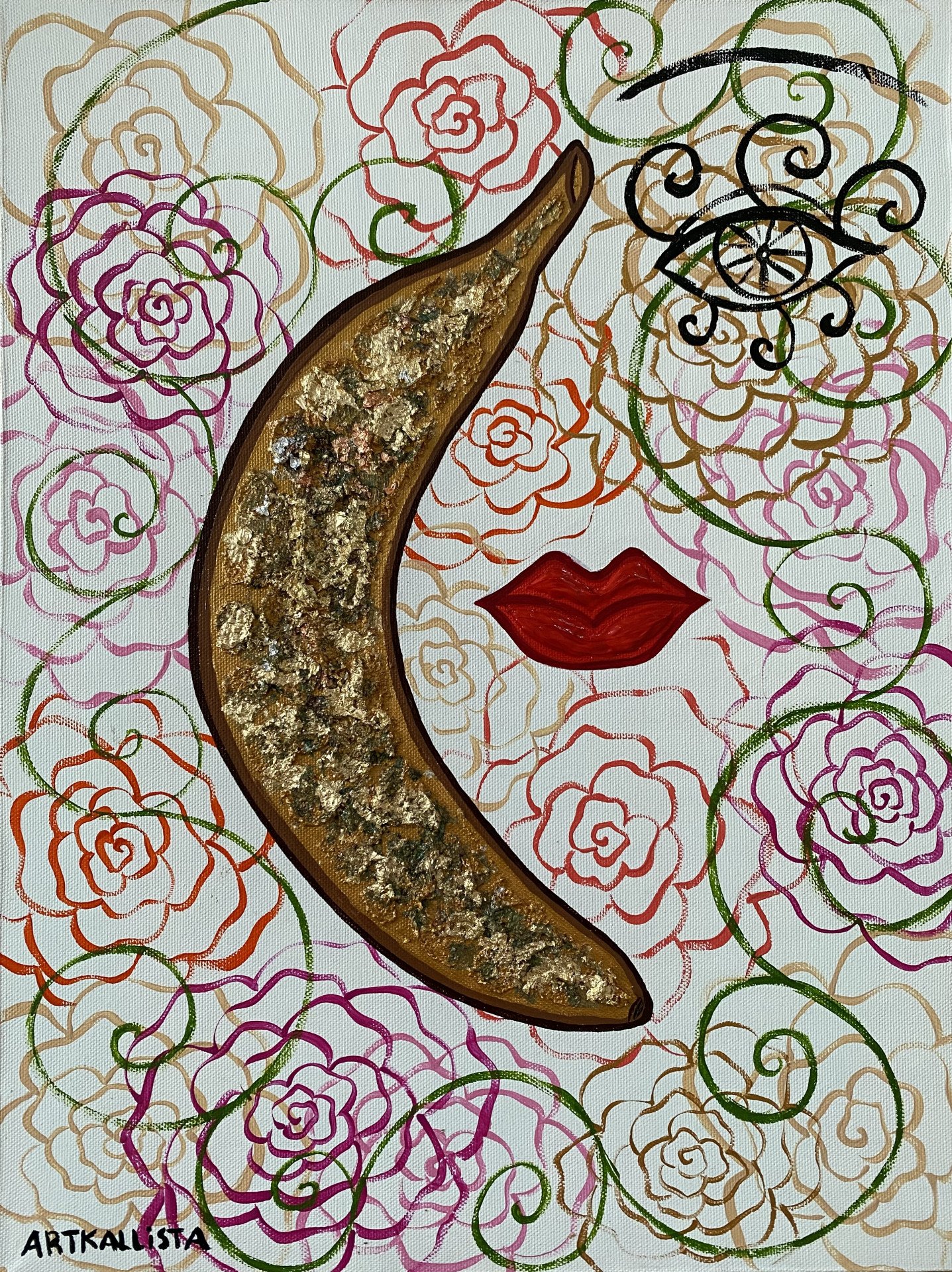 Golden Banana Painting by Kallista Ivanova Jose Art Gallery