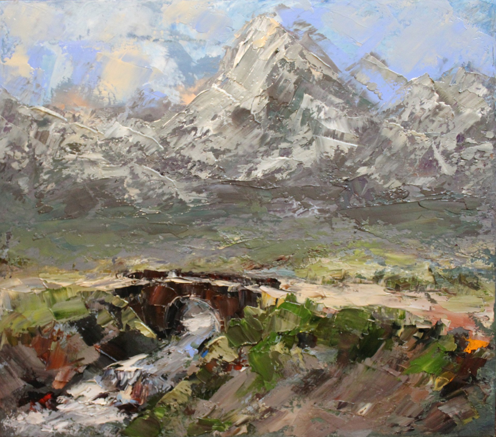 Road to the mountains Painting by Oleg Sharapanovsky