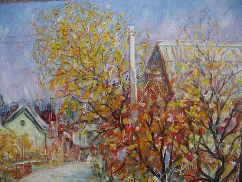 Autumn in Irpen. Painting by Valentine Negresco