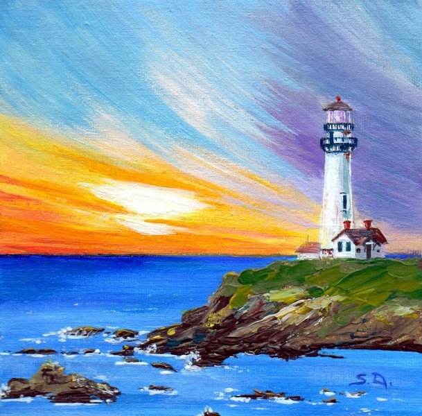 lighthouse painting