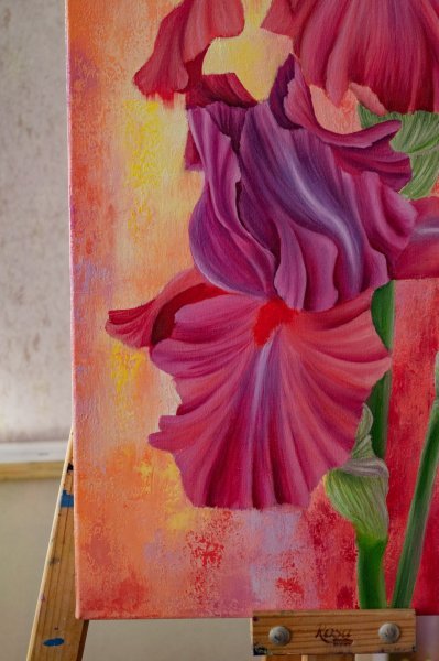 Irises Painting by Valentyna Ivanova - Jose Art Gallery