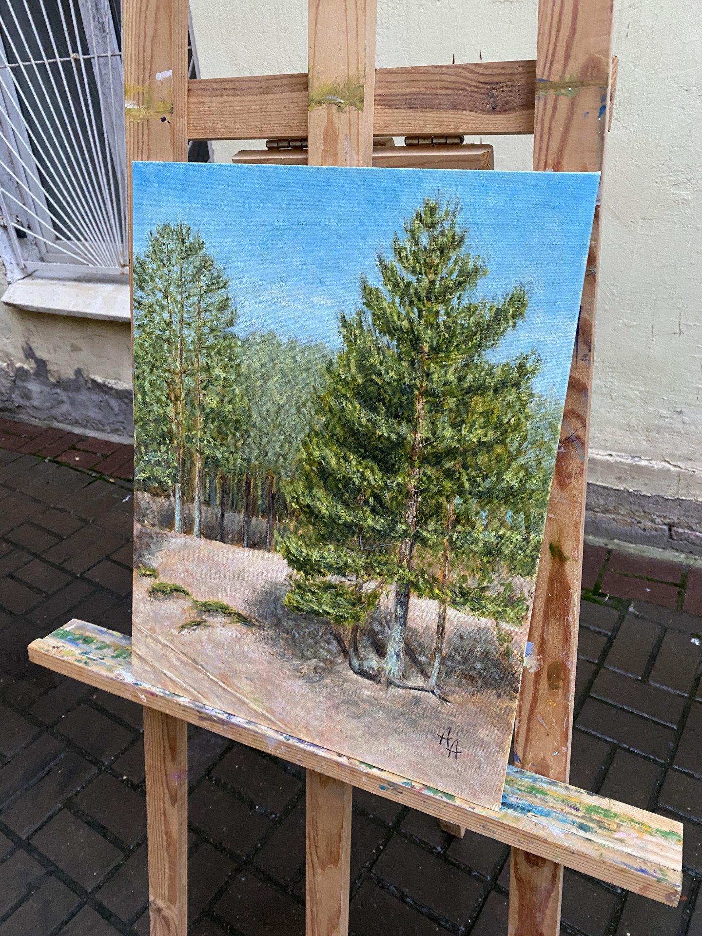 Пейзаж с соснами - painting