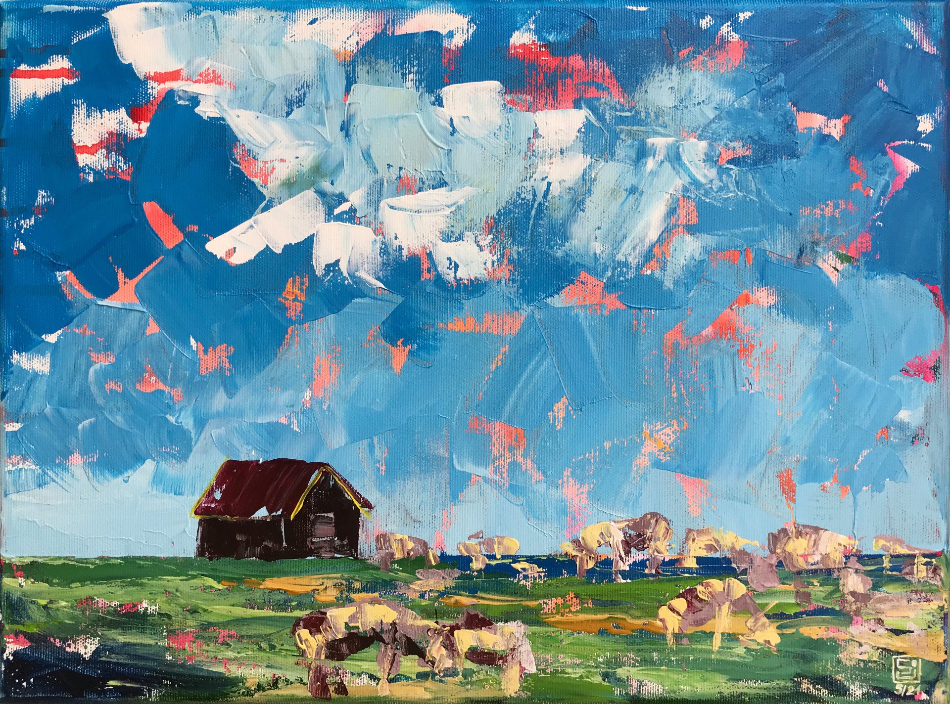 Plain pasture Painting by Julie Stepanova Jose Art Gallery