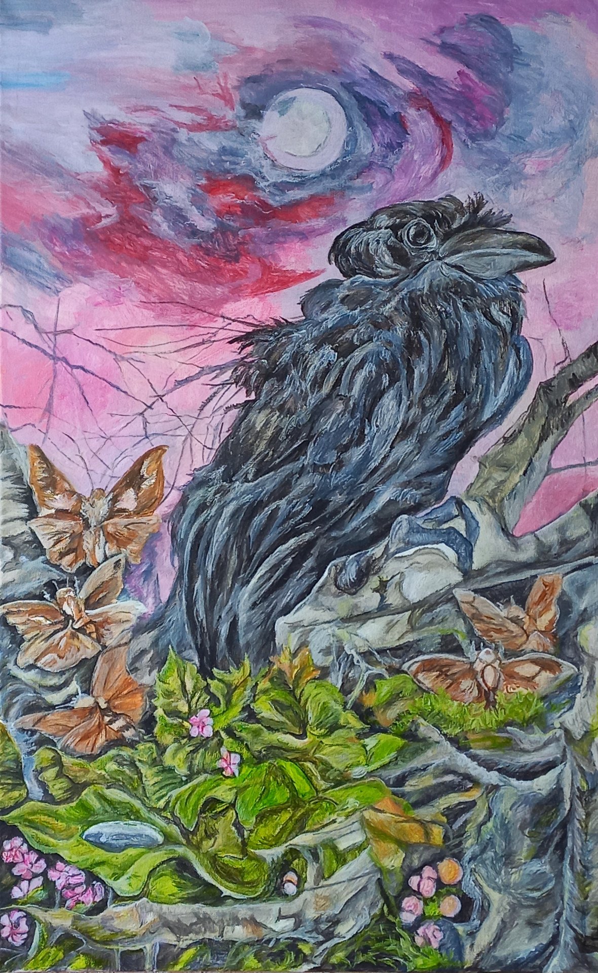 Картина «Ворон із метеликами», Тетяна Тімакова - Jose Art Gallery