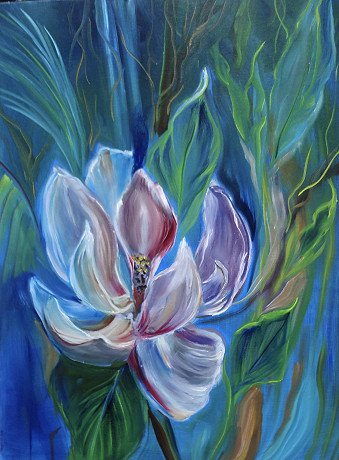 Painting "White Camellia" | Artist Jenny Jonah | Jose Art Gallery