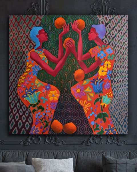 DANCE WITH ORANGES Painting by MARINA Venediktova