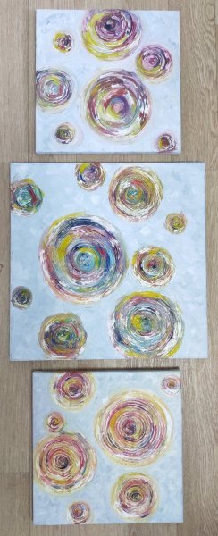 Triptych Universe Drawing - Vira Savka - Jose Art Gallery