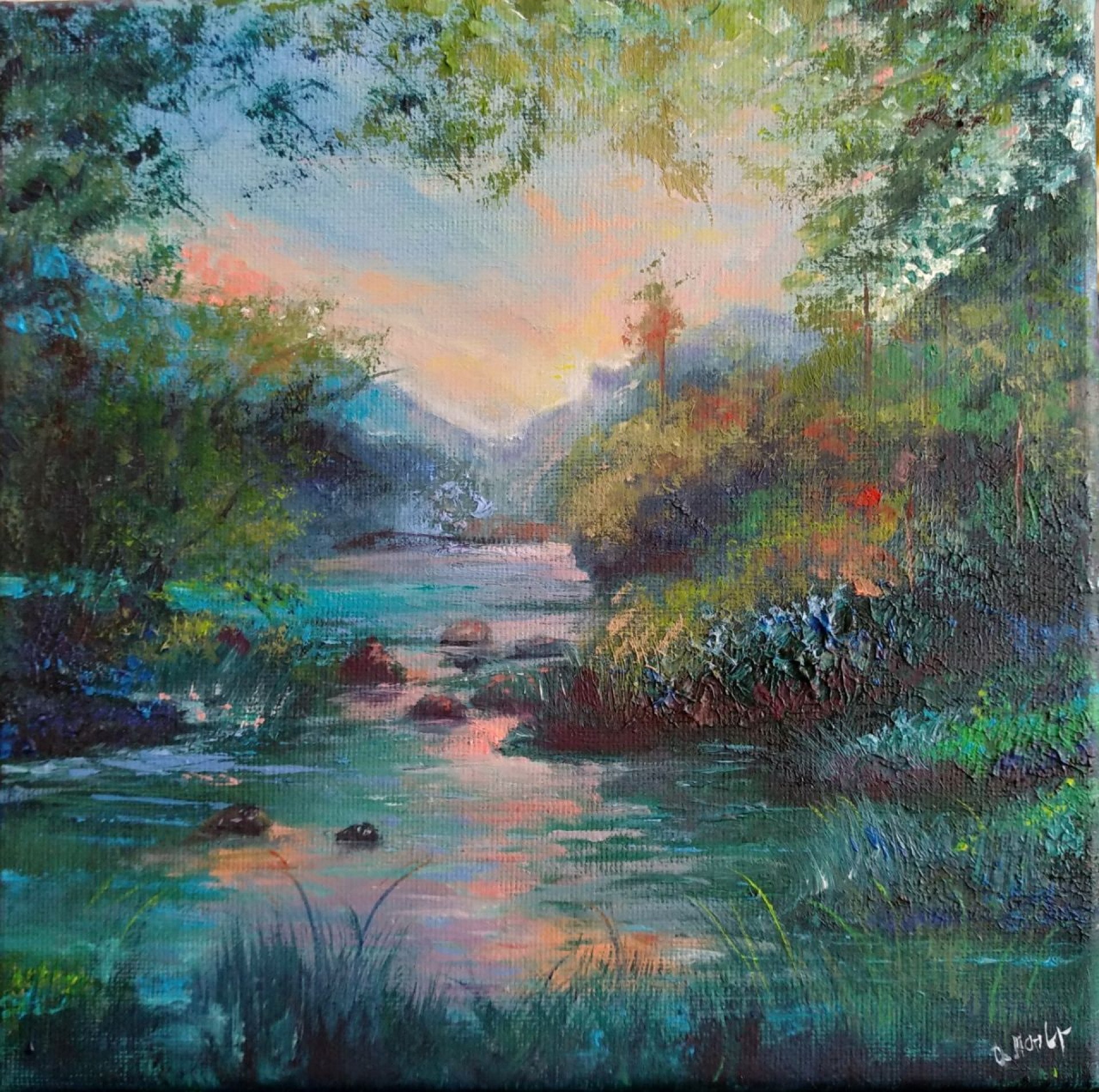 Sunrise Painting by OLGA MATVEIUK - Jose Art Gallery