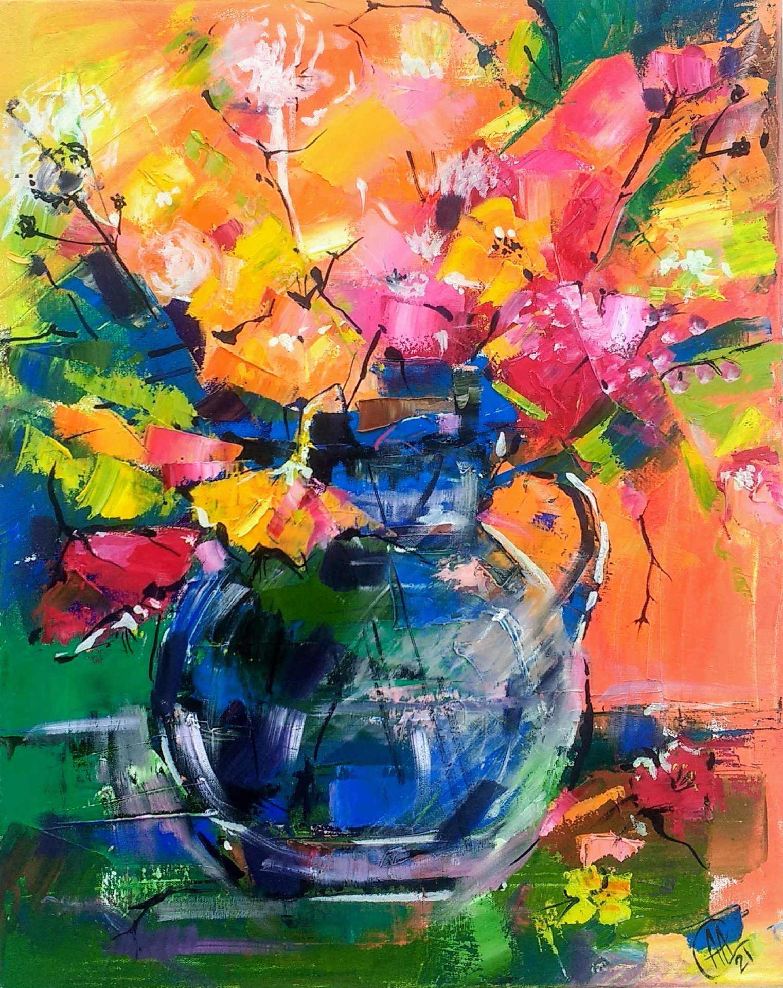 Stupell Industries Leinwand-Bild 'Abstrakte Blumensträuße' – 61 X 76 Cm, Bunt & Verspielt, Von Third Wall Art