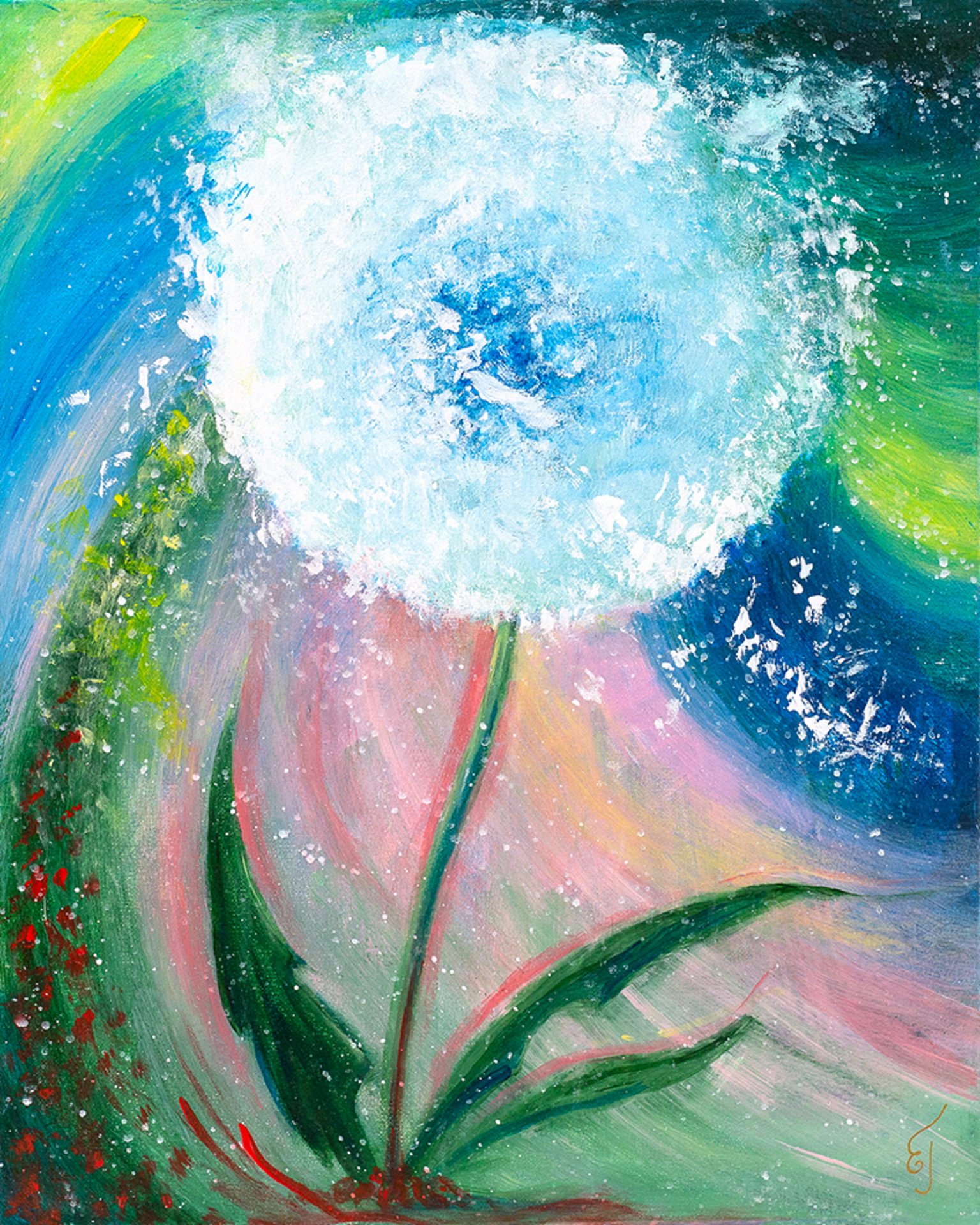Painting Star Flower Painting By Elena Gerasimova