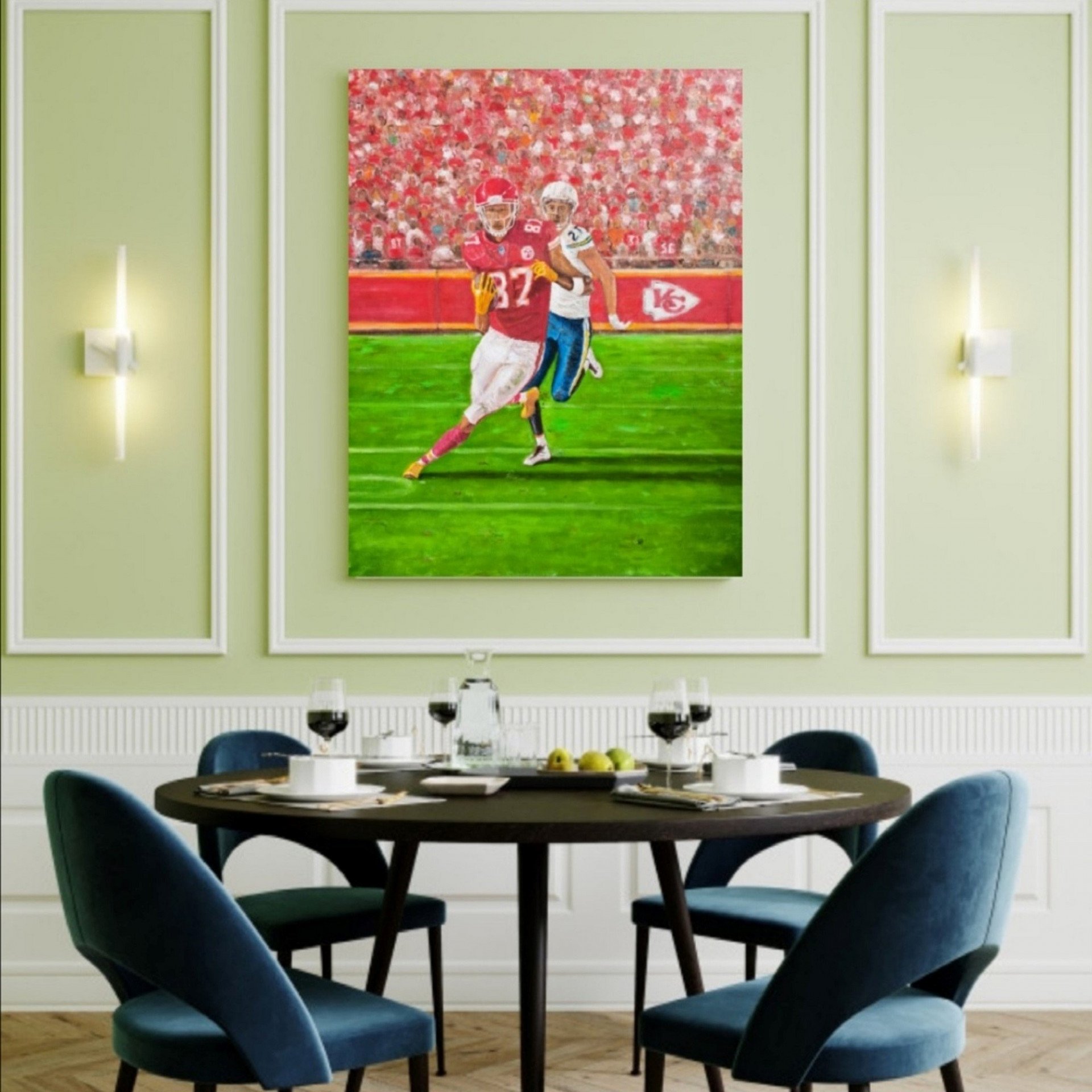 Football Painting Sports Art Painting by Larisa Raevskaia
