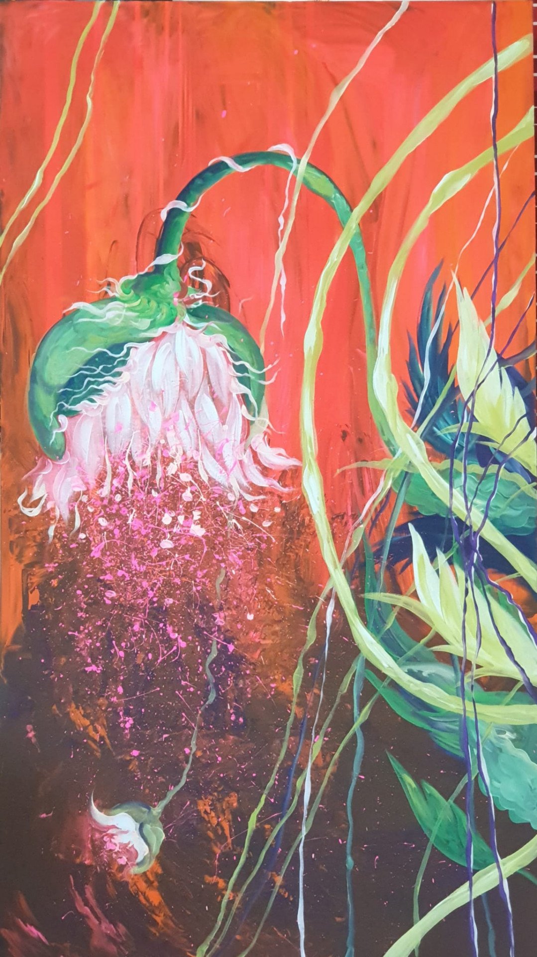 Mi flor roja Pintura de Victoria Gradinar - Jose Art Gallery