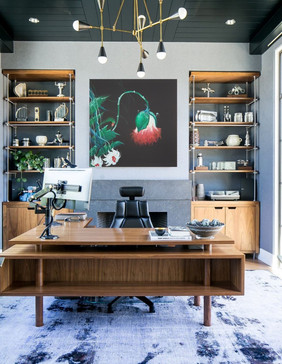 MY BLACK FLOWER Painting by Victoria Gradinar Jose Art Gallery