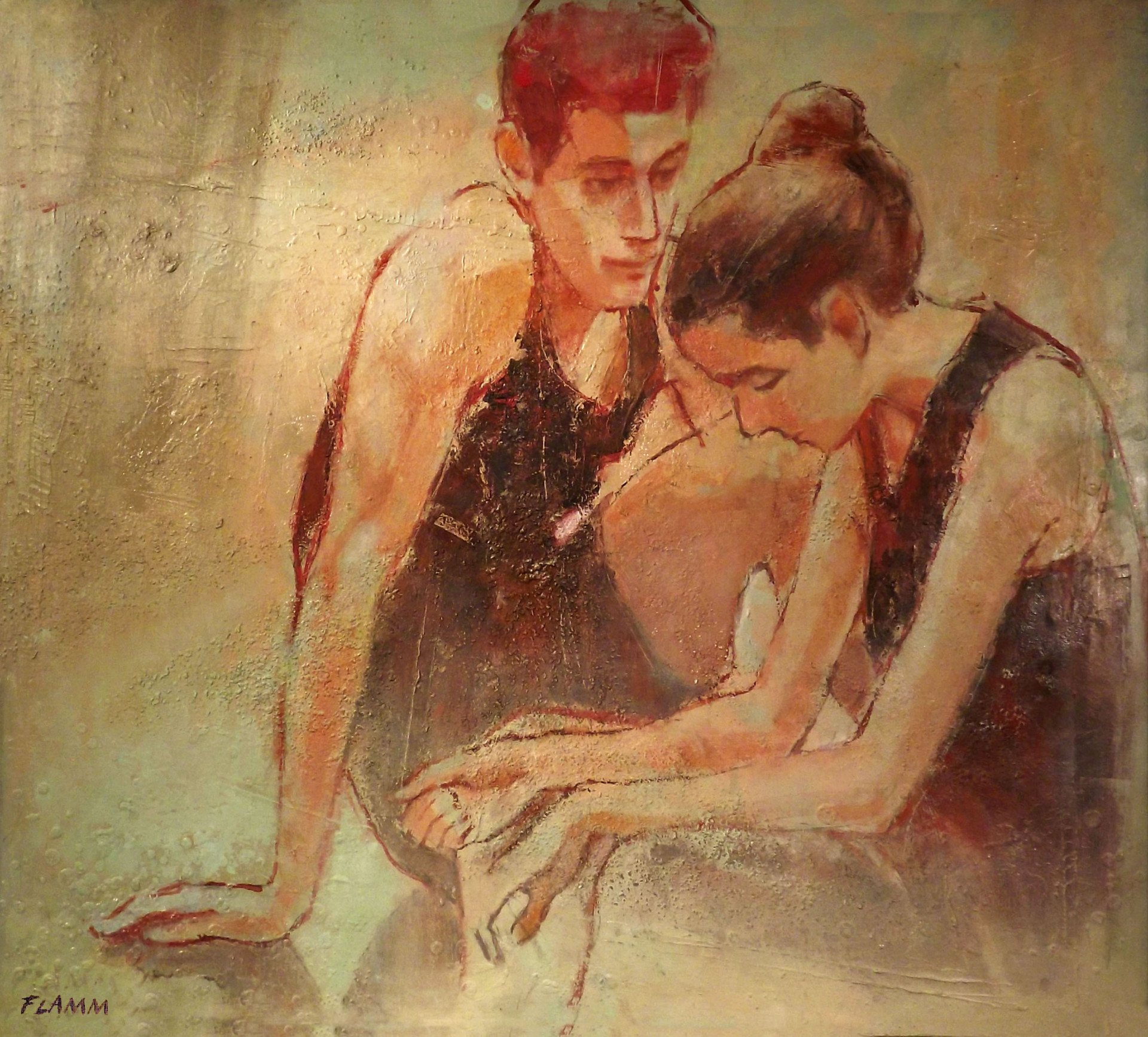 The Dialogue Painting by Ferenc Flamm - Jose Art Gallery