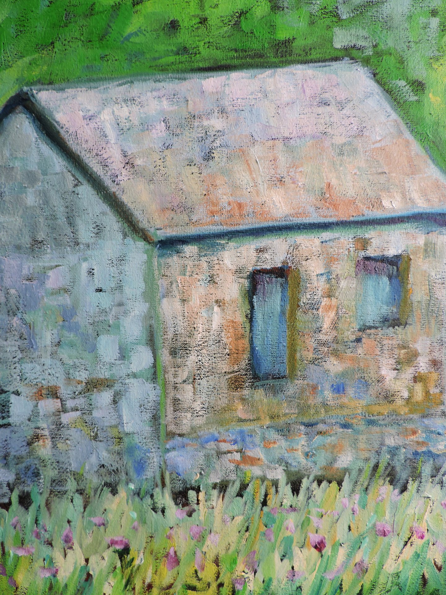Stone house Painting by Nino Gudadze Jose Art Gallery