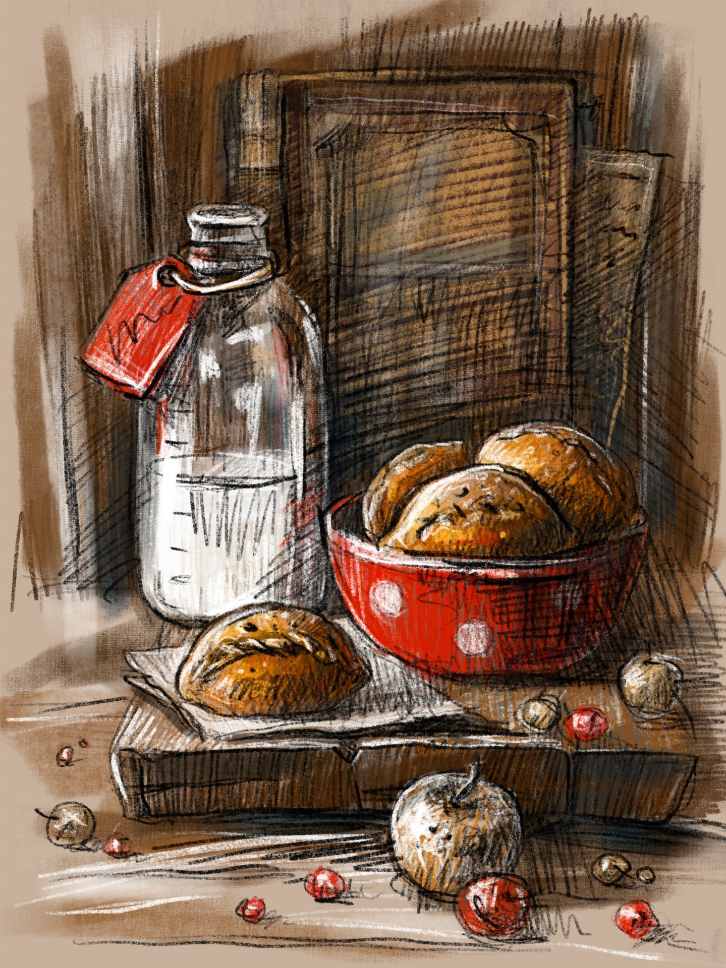 Ruddy morning Drawing - Margarita Mikhalevich
