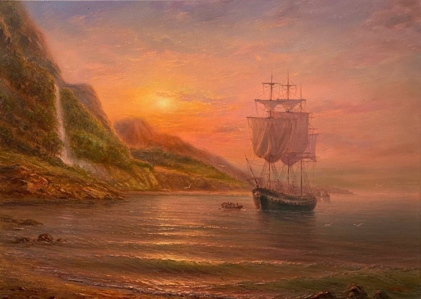 Gemälde «Lila Sonnenuntergang», Igor Kozak