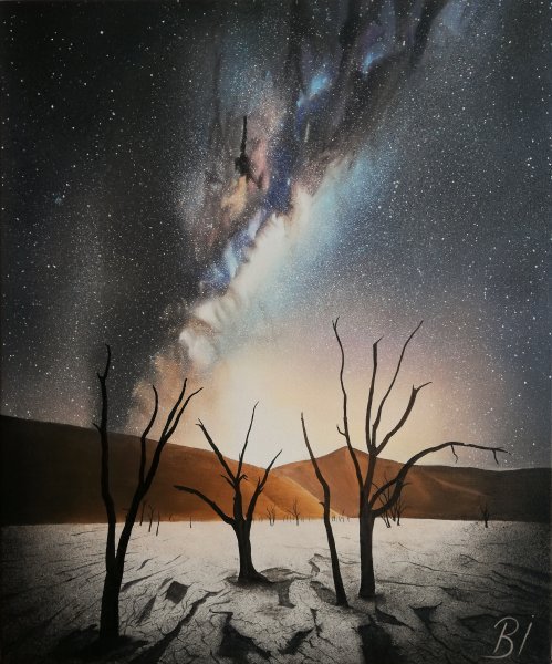 Milkyway in the Namib Desert Painting by Bekir Islam