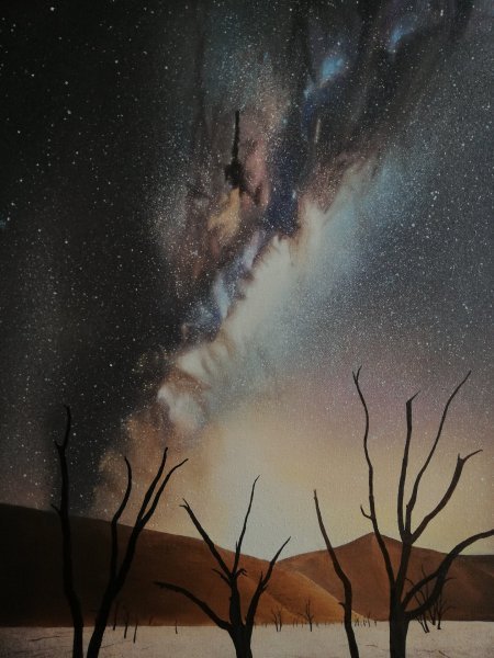 Milkyway in the Namib Desert Painting by Bekir Islam