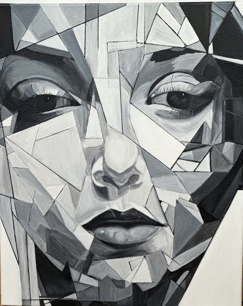 Facial Geometry-1 Painting by Larisa Robins