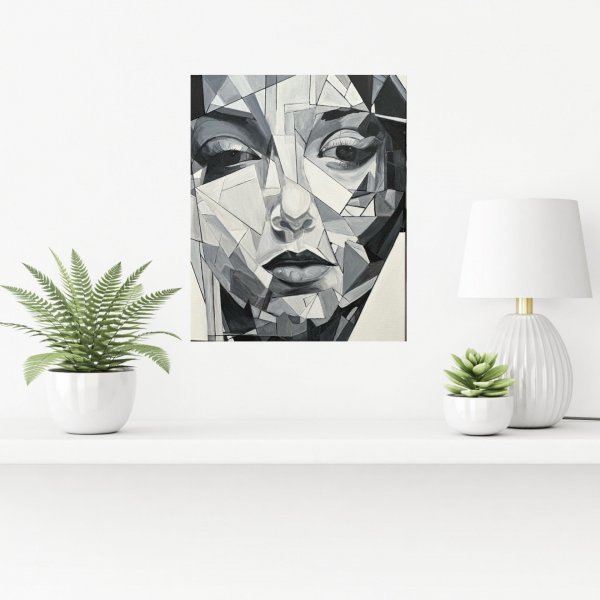 Facial Geometry-1 Painting by Larisa Robins