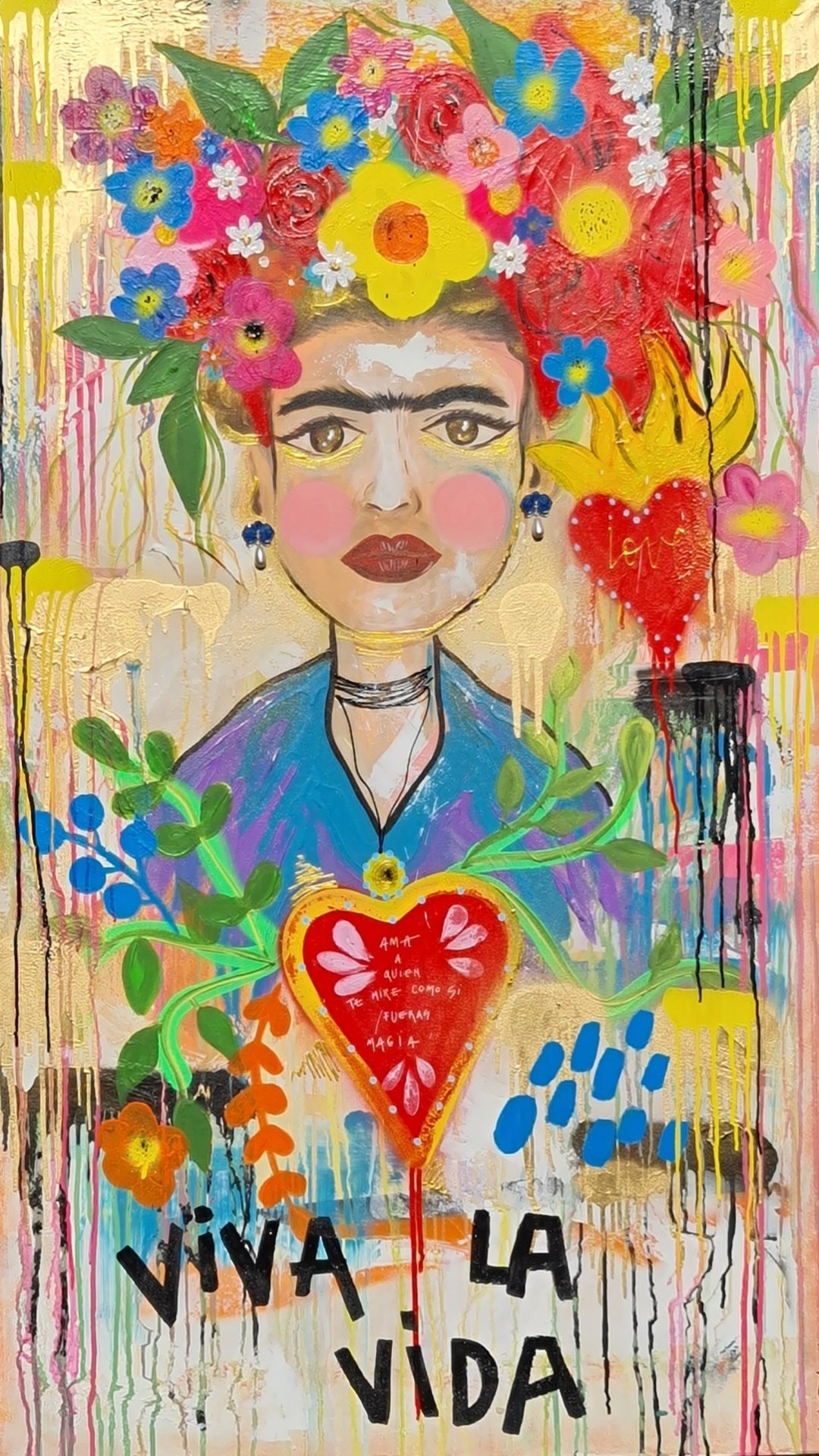 FRIDA POP Painting by Helô Plantier - Jose Art Gallery