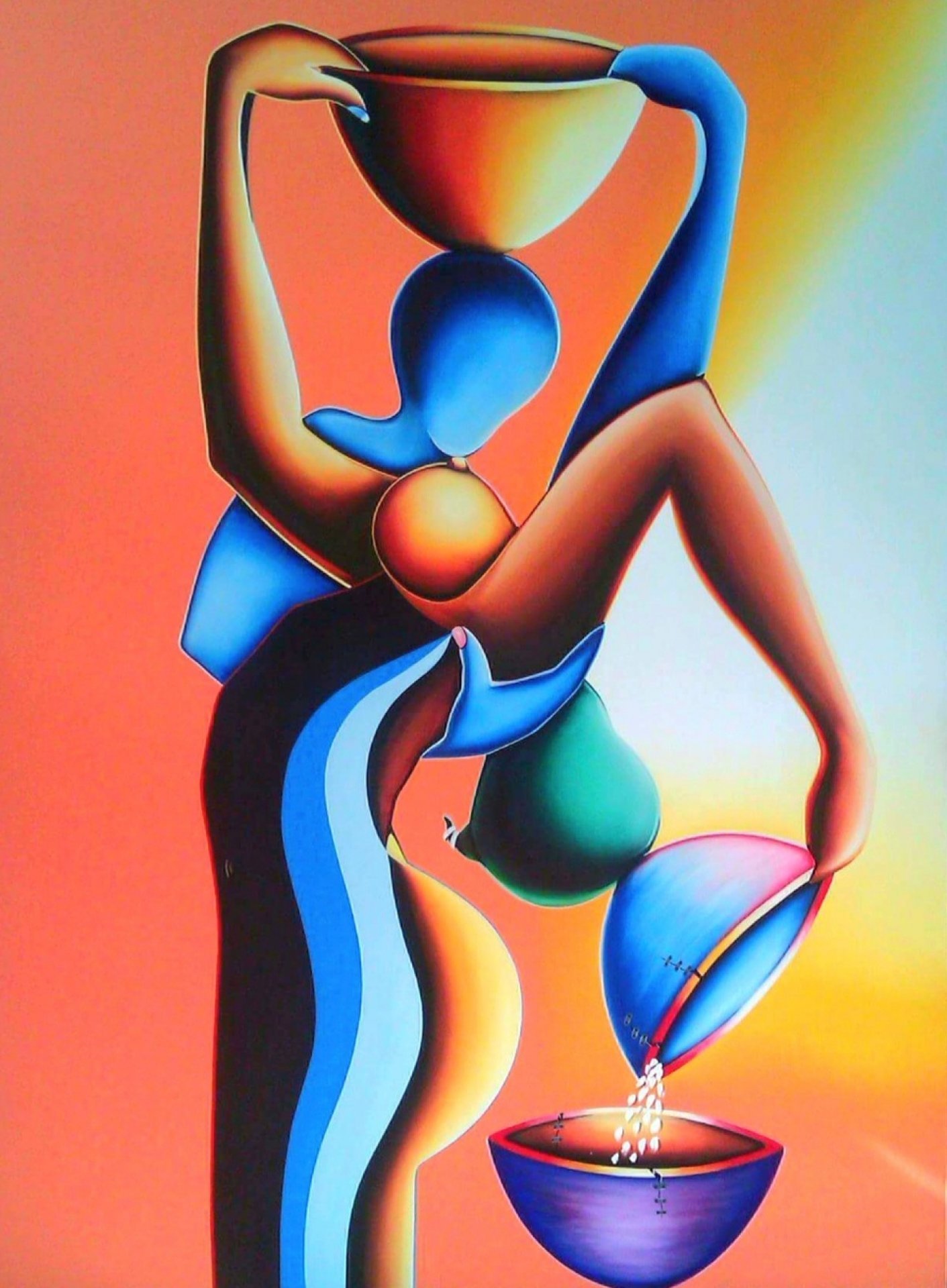 Support each other Painting by Ndak Fall - Jose Art Gallery