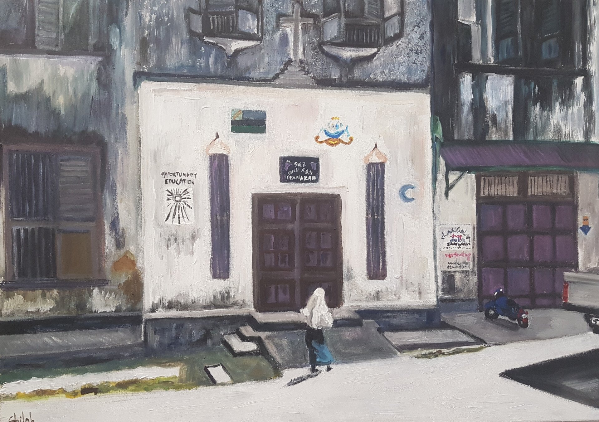 Stone town Zanzibar Painting by Dan Shiloh