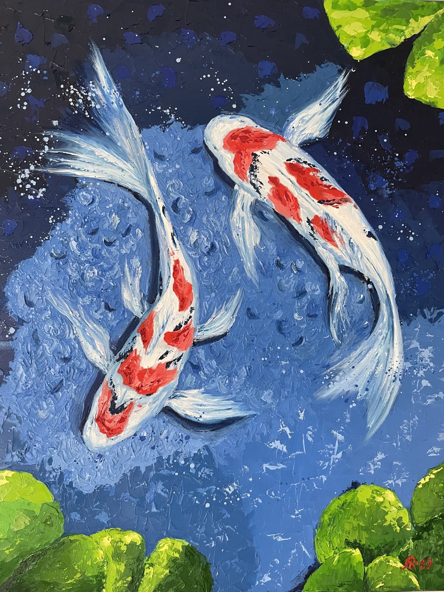 Fish Koi Painting By Liudmyla Riabkova Jose Art Gallery