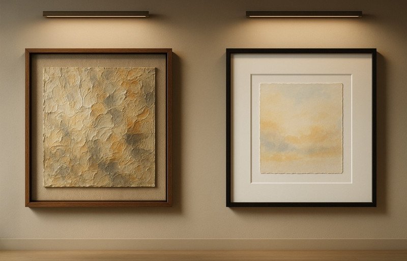 Neutral gallery interior with flawless walls and soft architectural lighting.